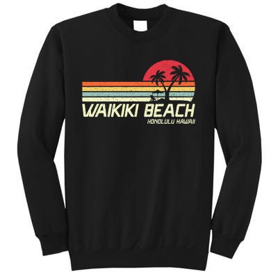 Summer Vacation Vintage Honolulu Hawaii Waikiki Beach Sweatshirt