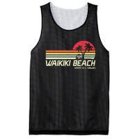 Summer Vacation Vintage Honolulu Hawaii Waikiki Beach Mesh Reversible Basketball Jersey Tank