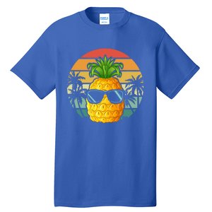 Summer Vibes Vacay Mode Cool Pineapple Retro Tropical Summer Funny Gift Tall T-Shirt