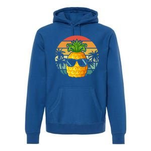 Summer Vibes Vacay Mode Cool Pineapple Retro Tropical Summer Funny Gift Premium Hoodie