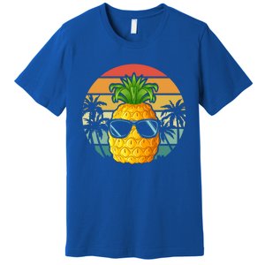 Summer Vibes Vacay Mode Cool Pineapple Retro Tropical Summer Funny Gift Premium T-Shirt