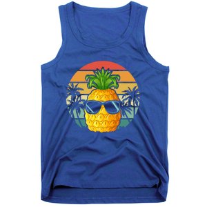 Summer Vibes Vacay Mode Cool Pineapple Retro Tropical Summer Funny Gift Tank Top