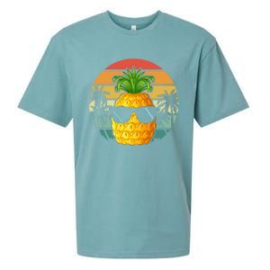 Summer Vibes Vacay Mode Cool Pineapple Retro Tropical Summer Funny Gift Sueded Cloud Jersey T-Shirt