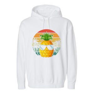 Summer Vibes Vacay Mode Cool Pineapple Retro Tropical Summer Funny Gift Garment-Dyed Fleece Hoodie