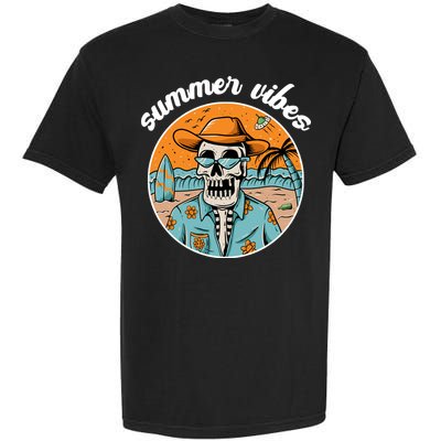 Summer Vibes Vintage Retro Skeleton Garment-Dyed Heavyweight T-Shirt