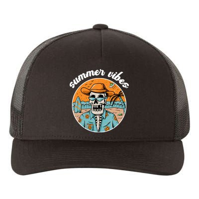 Summer Vibes Vintage Retro Skeleton Yupoong Adult 5-Panel Trucker Hat