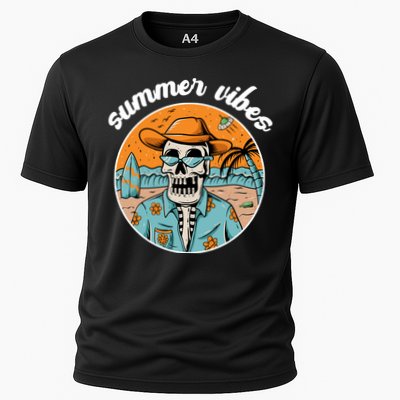Summer Vibes Vintage Retro Skeleton Performance Shirt