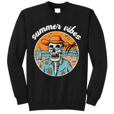 Summer Vibes Vintage Retro Skeleton Sweatshirt