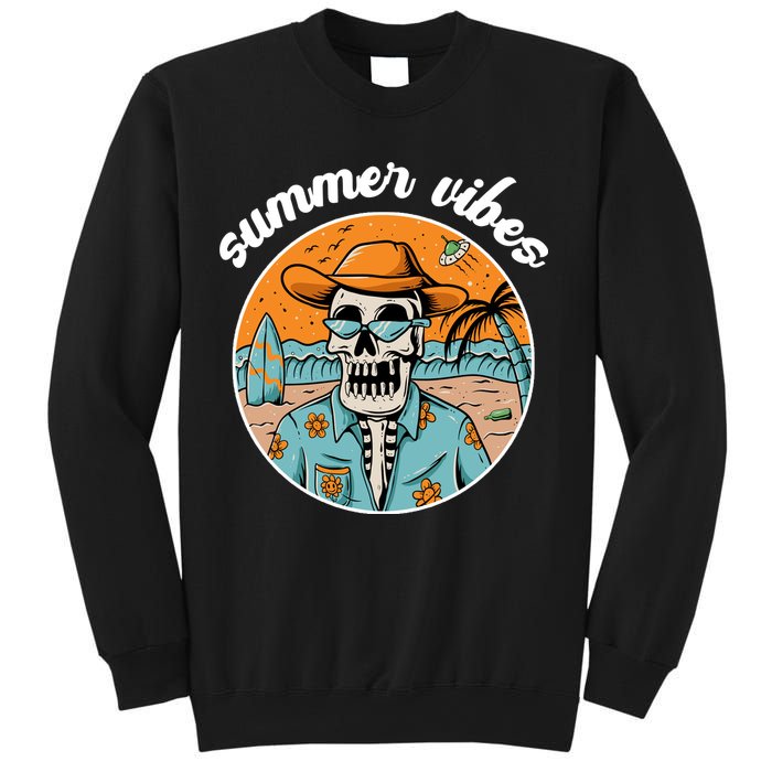 Summer Vibes Vintage Retro Skeleton Sweatshirt