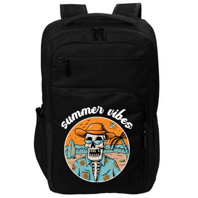 Summer Vibes Vintage Retro Skeleton Impact Tech Backpack