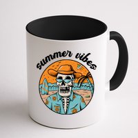 Summer Vibes Vintage Retro Skeleton Mug