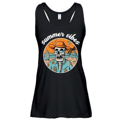 Summer Vibes Vintage Retro Skeleton Ladies Essential Flowy Tank