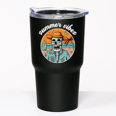 Summer Vibes Vintage Retro Skeleton Tumbler