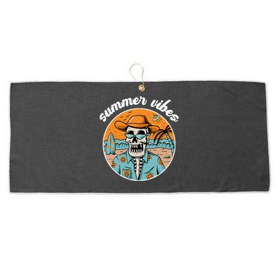 Summer Vibes Vintage Retro Skeleton Large Microfiber Waffle Golf Towel