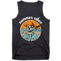 Summer Vibes Vintage Retro Skeleton Tank Top