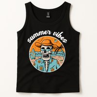 Summer Vibes Vintage Retro Skeleton Tank Top
