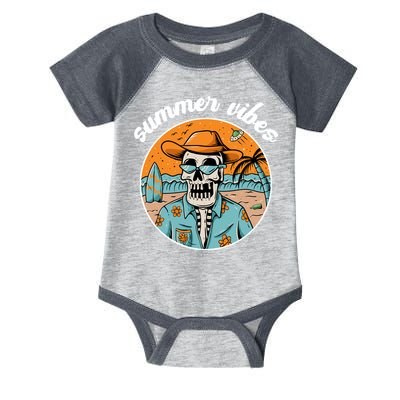 Summer Vibes Vintage Retro Skeleton Infant Baby Jersey Bodysuit