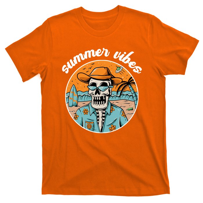 Summer Vibes Vintage Retro Skeleton T-Shirt