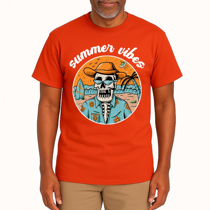 Summer Vibes Vintage Retro Skeleton Tall T-Shirt