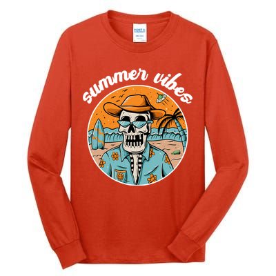 Summer Vibes Vintage Retro Skeleton Tall Long Sleeve T-Shirt