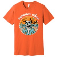 Summer Vibes Vintage Retro Skeleton Premium T-Shirt