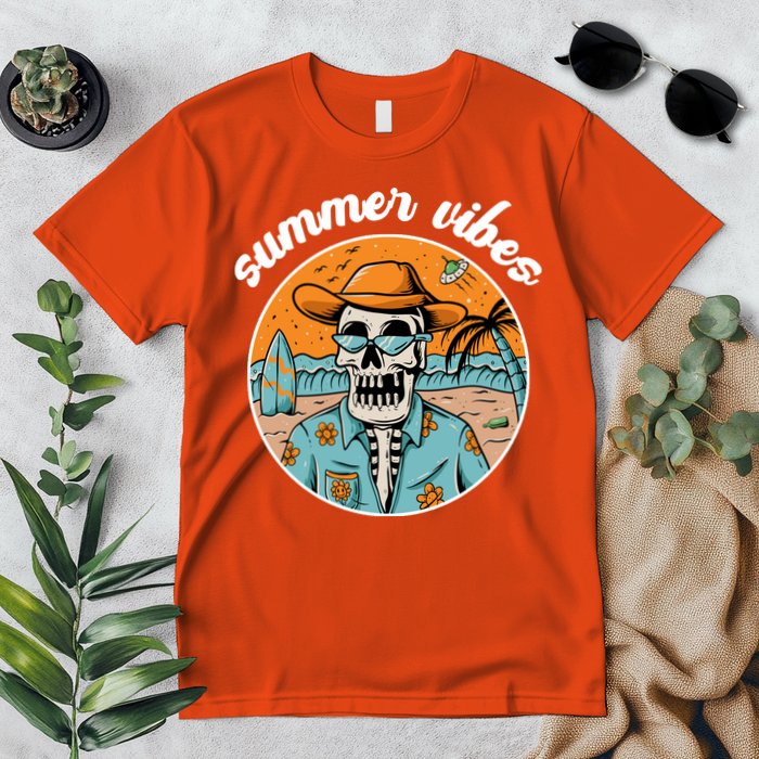 Summer Vibes Vintage Retro Skeleton Premium T-Shirt