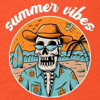 Summer Vibes Vintage Retro Skeleton Premium T-Shirt