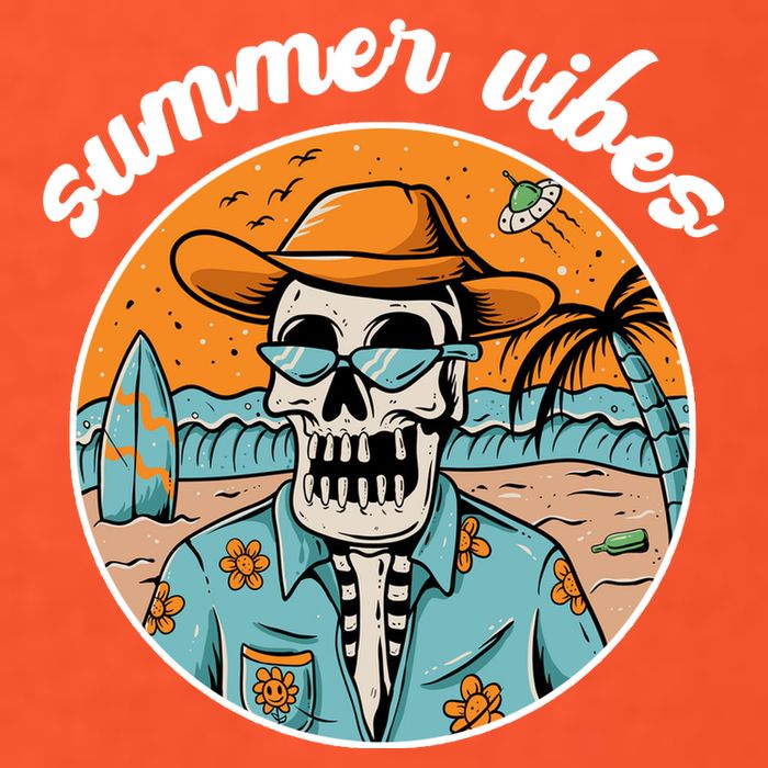 Summer Vibes Vintage Retro Skeleton Premium T-Shirt