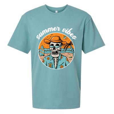 Summer Vibes Vintage Retro Skeleton Sueded Cloud Jersey T-Shirt