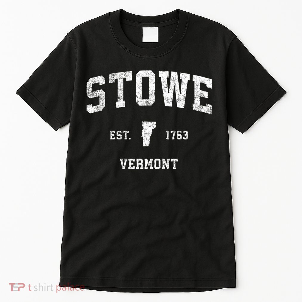 Stowe Vermont Vt Vintage Established Sports Design Tall T-Shirt