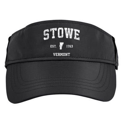 Stowe Vermont Vt Vintage Established Sports Design Adult Drive Performance Visor