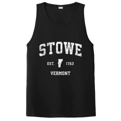 Stowe Vermont Vt Vintage Established Sports Design PosiCharge Competitor Tank