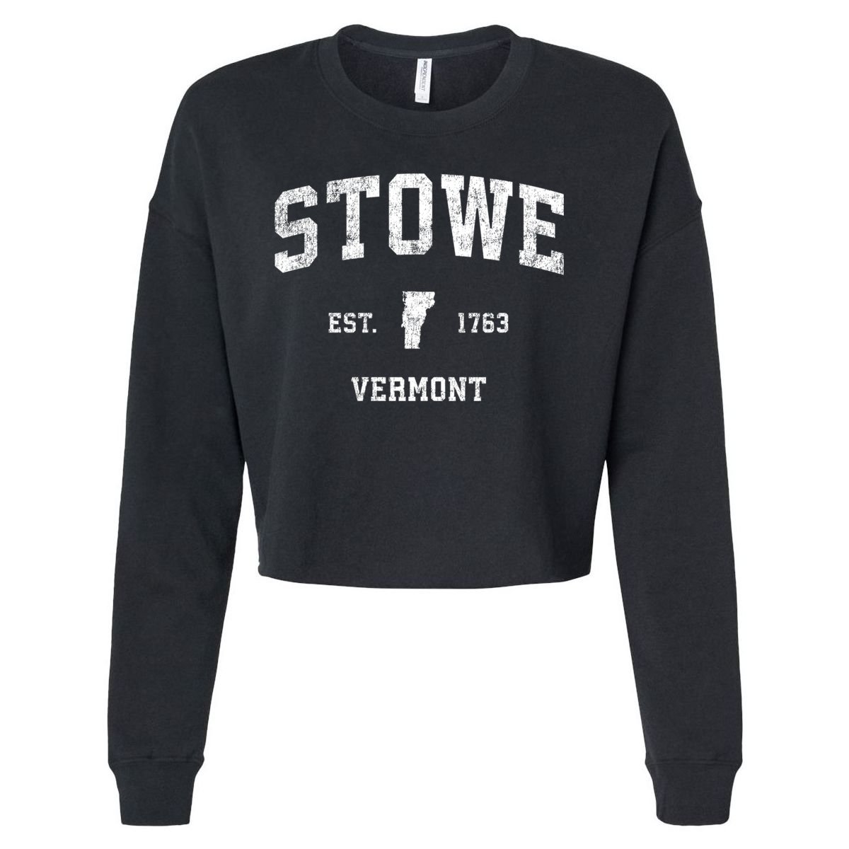 Stowe Vermont Vt Vintage Established Sports Design Cropped Pullover Crew