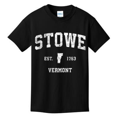 Stowe Vermont Vt Vintage Established Sports Design Kids T-Shirt