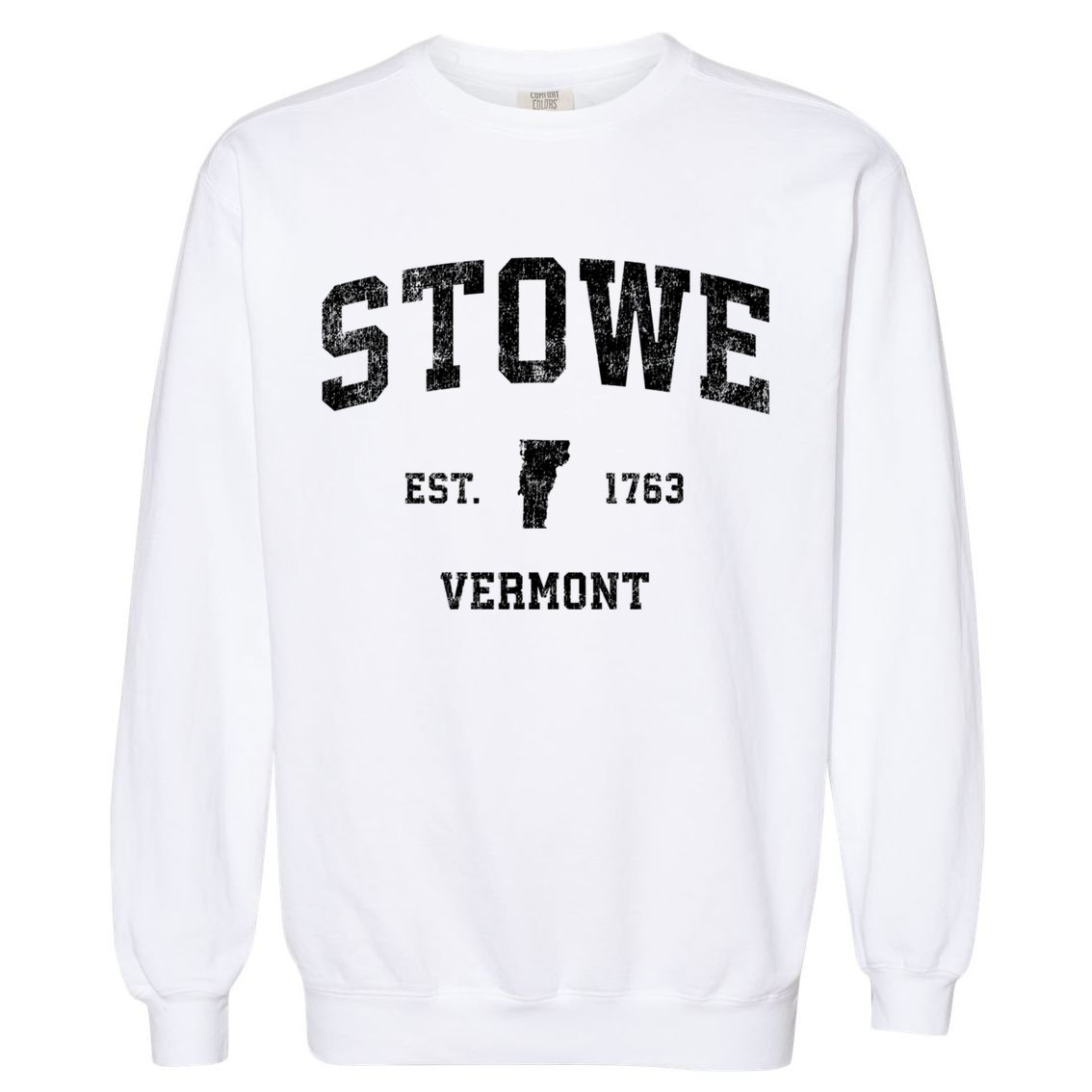 Stowe Vermont Vt Vintage Established Sports Design Garment-Dyed Sweatshirt
