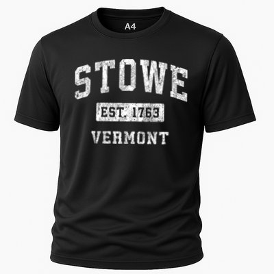 Stowe Vermont Vt Vintage Established Sports Cooling Performance Crew T-Shirt