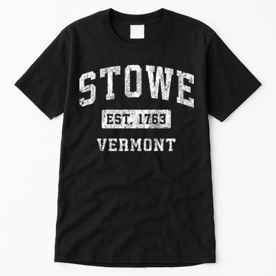 Stowe Vermont Vt Vintage Established Sports Tall T-Shirt