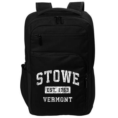 Stowe Vermont Vt Vintage Established Sports Impact Tech Backpack