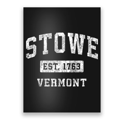 Stowe Vermont Vt Vintage Established Sports Poster