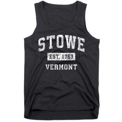 Stowe Vermont Vt Vintage Established Sports Tank Top