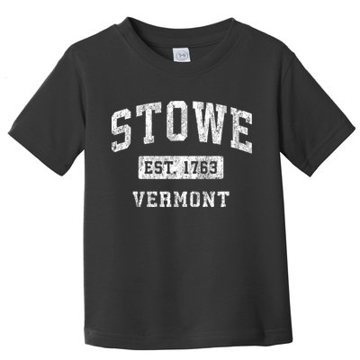Stowe Vermont Vt Vintage Established Sports Toddler T-Shirt