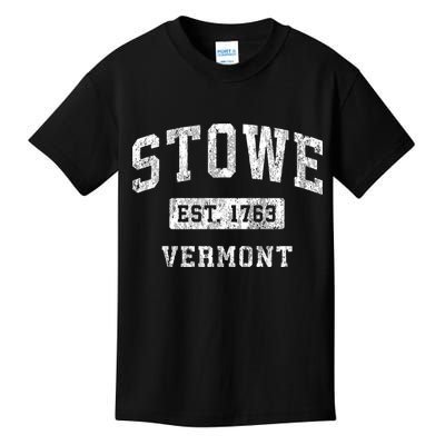 Stowe Vermont Vt Vintage Established Sports Kids T-Shirt