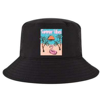 Summer Vibes Vacay Beach Flamingo Vacation Gift Cool Comfort Performance Bucket Hat