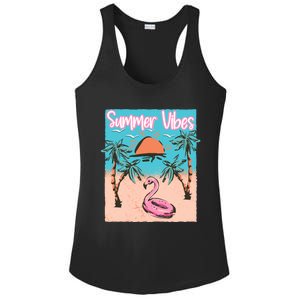 Summer Vibes Vacay Beach Flamingo Vacation Gift Ladies PosiCharge Competitor Racerback Tank