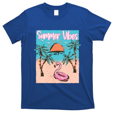 Summer Vibes Vacay Beach Flamingo Vacation Gift T-Shirt