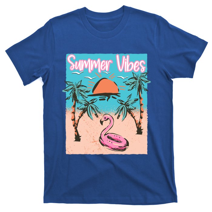 Summer Vibes Vacay Beach Flamingo Vacation Gift T-Shirt