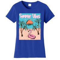 Summer Vibes Vacay Beach Flamingo Vacation Gift Women's T-Shirt