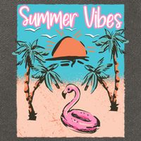 Summer Vibes Vacay Beach Flamingo Vacation Gift Cotton Canvas Backpack