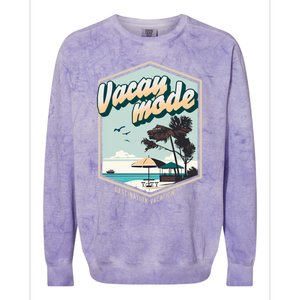 Summer Vacay Vibes Beach Palms Sunny Familiy Vacation Gift Colorblast Crewneck Sweatshirt