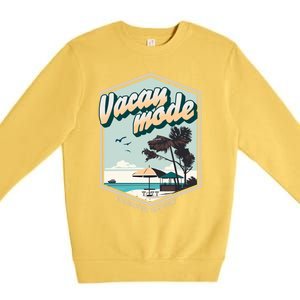 Summer Vacay Vibes Beach Palms Sunny Familiy Vacation Gift Premium Crewneck Sweatshirt